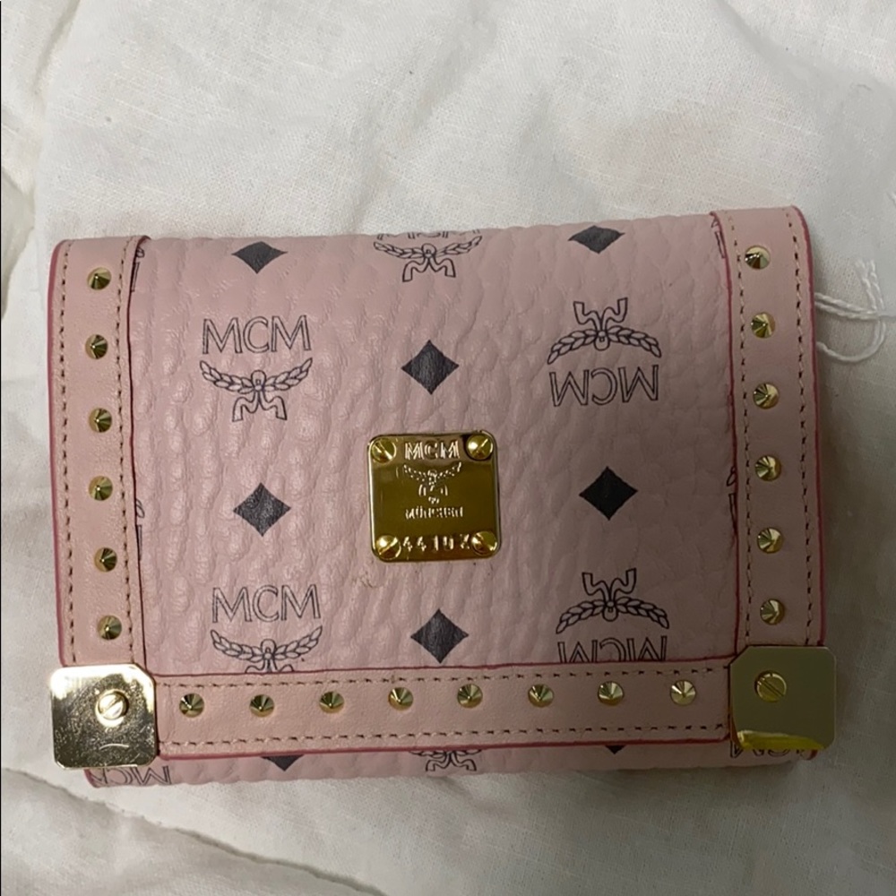 MCM Trifold Womens Wallet light pink
